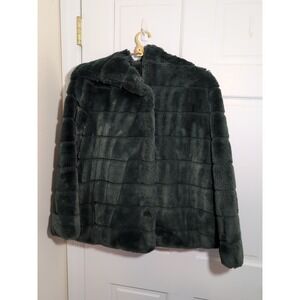 Apparis Goldy Faux Fur Tiered Short Coat Green Women's Medium